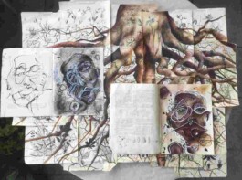 Ida-Kododji-Traore-Hinter-den-Kulissen-2023-Karton-Aquarell-auf-Papier-106x80cm 